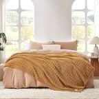 Cozy Bliss Soft King Size Waffle Blanket - Lightweight Cozy Blankets Gift for Women,Cute Checkered Throws Blanket for Bed, Couch and Sofa,Brown,108x90 Inches