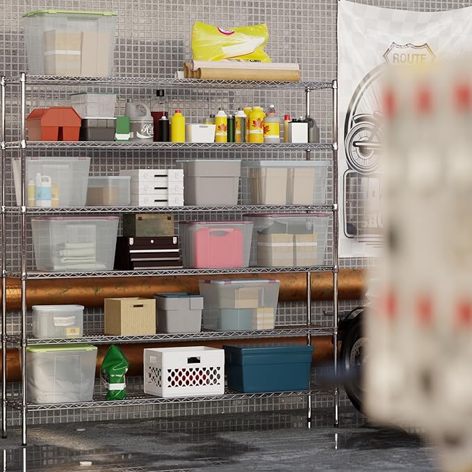 14" Deep x 72" Wide x 74" Height Wire Shelving Kit | 6-Tier | NSF Commercial Storage Rack Unit