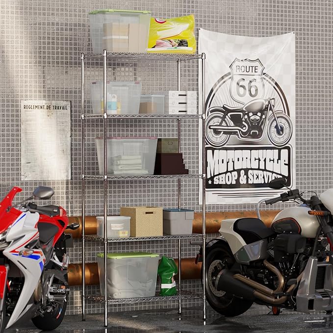 18" Deep x 36" Wide x 86" Height Wire Shelving Kit | 5-Tier | NSF Commercial Storage Rack Unit