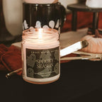 Sweet Water Decor Halloween Candle - Scented Candle with Wood, Warm Spice, and Citrus Scents - Decorative Candle with 40 Hours Burn Time - Perfect Spooky Candles Gift - Patterned Jar Candle 9oz