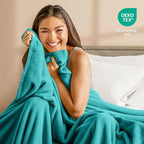 Bare Home Fleece Blanket - Full/Queen - Ultra-Soft Lightweight for Bed, Sofa, and Couch - Luxury Microplush - Cozy Warm Blanket (Full/Queen, Emerald)