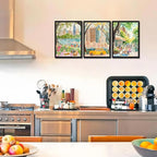 MUWAK Framed New York City Canvas Wall Art Set of 3 – Colorful NYC Skyline Central Park Yellow Taxi Posters, Modern Urban Landscape Wall Decor for Living Room Bedroom Office – 12x16in