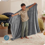 Bare Home Fleece Blanket - Kid Size - Ultra-Soft Lightweight for Bed, Sofa, and Couch - Luxury Microplush - Cozy Warm Blanket (Kid, Grey)