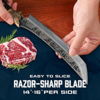 Purple Dragon Slicing Carving Knife – 8.86" Brisket Knife Razor Sharp Japanese Breaking Knives for Meat Cutting, Full Tang Design with Ergonomic Handle, Anniversary Kitchen Gifts for Dad Fathers