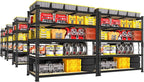 PrimeZone Heavy Duty Garage Storage Shelves - 48" W X 24" D X 72" H Adjustable Metal Shelving Unit, 5 Tier Industrial Shelves for Storage Standing Utility Rack for Warehouse, Basement, Black, 8 Pack