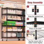 PrimeZone 6 Tier Wire Shelving with Wheels,Metal Shelf Heavy Duty Adjustable Kitchen Storage Shelves Unit, Pantry Organizer Rack Rolling for Garage Closet Laundry 36" W x 16" D x 79" H