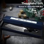 DRAGON RIOT Japanese Chef Knife, Damascus Santoku Knife with VG10 Steel Core, Ultra Sharp Handmade Kitchen Knives with Ergonomic Handle, Premium Gift Box for Mom and Dad