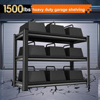 Garage Storage Shelves Heavy Duty, 40”W Shelving Units and Storage Rack, 1500LBS Loads Shelving Units, Adjustable 3-Tier Metal Shelves for Industrial Storage, 40”W×16”D×36”H,Black