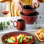 Hasense Ceramic Coffee Mugs Set of 4, 8 oz Small Coffee Cups, Porcelain Mug with Handle for Espresso, Tea, Milk and Cocoa, Ideal for Mother's Day Christmas Gift, Dishwasher & Microwave Safe, Red