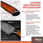 DaTerra Cucina - 7 Inch Santoku Knife – German Steel Professional Kitchen Knife with Ergonomic Rosewood Handle, Sharp, Durable, Rust Proof, Easy to Clean | Ideal for Chopping, Slicing & Dicing