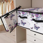 Stackable Clothes Storage Bins with Lids,Closet Organizers Fabric Box for Home and Office,Blanket Clothes Organizers,Under Bed Storage Containers 3 Pack.