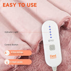 Heated Blanket Electric Twin- 62"x84" Soft Thick Bubble Electric Blanket for Sofa with 5 Heat Levels & 4 Hours Auto-Off Overheat Protection, Warm Cozy Gifts, Pink