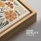 SIGNFORD Framed Canvas Print Wall Art Set Vintage Flower in Pastel Illustration Modern Art Decorative Nordic Nature for Living Room, Bedroom, Office - 24"x36"x2 Natural