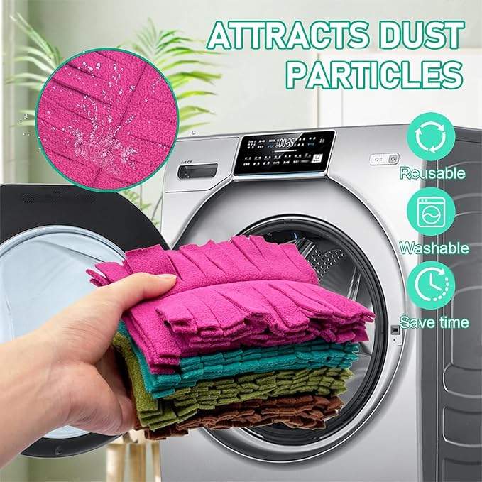 8 Pack 6 Layer Fleece Duster Refills for Swiffer Hand Duster, Zero Waste, 360-degree Cleaning，Reusable and Washable Replacement Dusters for Cleaning Ceiling Fan Hardwoods and Furniture(Dark Color)