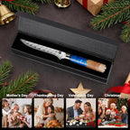 Fillet Knife 6 Inch Damascus Boning Knife for Meat Fish and Poultry Cutting with Super Sharp Japanese Blade with Gift Box and Resin Wood Handle, Ideal Gift for Men and Women