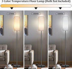 PARTPHONER Modern Standing Lamp with Lampshade, Minimalist Tall Lamp with Foot Switch for Living, Bedroom, Kids Room, Office