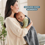 Bare Home Fleece Blanket - Baby Size - Ultra-Soft Lightweight for Bed, Sofa, and Couch - Luxury Microplush - Cozy Warm Blanket (Baby, Grey)
