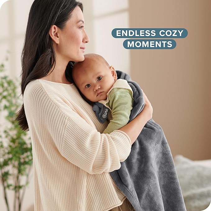 Bare Home Fleece Blanket - Baby Size - Ultra-Soft Lightweight for Bed, Sofa, and Couch - Luxury Microplush - Cozy Warm Blanket (Baby, Grey)