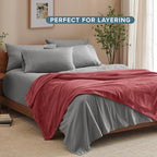 Bare Home Fleece Blanket - Throw/Travel - Ultra-Soft Lightweight for Bed, Sofa, and Couch - Luxury Microplush - Cozy Warm Blanket (Throw/Travel, Rosewood)