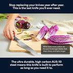 Misen 8" Chef Knife – High Carbon Japanese AUS-10 Stainless Steel – Hybrid German & Japanese Blade – Precision Kitchen Knife for Professionals & Home Cooks – Ultimate Cutting Performance - Gray