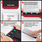 JOYMOOP Flat Mop, Microfiber Mops for Floor Cleaning and Wall Cleaner, 50" Mop with 13" Flat Head with a Microfiber Mop Pad - Black & Red