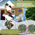 Yunlly Set of 2 Artificial Boxwood Topiary Ball Tree Fake Bushes Shrubs Outdoor Faux Plant with Ground Spike Flowers UV Resistance Greenery for Front Porch Garden Patio Indoor(Light Pink,27x18inch)