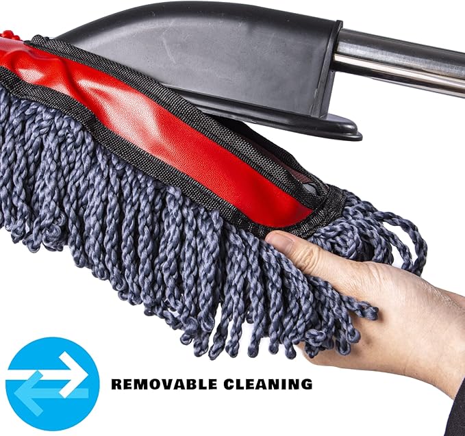 Soft Microfiber Car Duster Exterior Scratch Free Multipurpose Duster with Extendable Handle Duster for Car, Truck, SUV, RV and Motorcycle