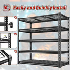 REIBII 48" W Garage Shelving 3050LBS Garage Storage Shelves Metal Storage Shelves 5 Tier Adjustable Shelving Unit for Warehouse Basement Pantry 48.2" W X 24.1" D X 72.2" H