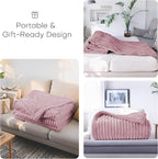 Electric Heated Blanket 50"x60" Throw Size with Cozy Flannel, 6 Heat Settings & 3 Hours Auto Off, Soft & Cozy Warming Throw for Home, Office, or Bed, Machine Washable, Pink