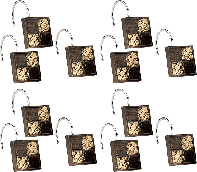 Zahari Home 13pc Zambia Animal Shower Curtain Set & Hooks - Classic Fabric Shower Curtain - Unique Western Country Design