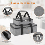 Insulated Casserole Carrier for Hot or Cold Food, Fits 8"-15" Baking Dish，Thermal Food Carrier Bag, Lasagna Lugger Tote for Potluck Parties/Picnic/Cookouts/Lunch, Grey，2 Pack