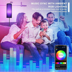 FRIDEKO HOME Floor Lamp with Black Shade, Dimmable Colors Temperature & Brightness, Floor Lamps for Bedroom Living Room, Tall Standing Lamp for Halloween Home Corner Decor, 9W Smart Bulb, Foot Switch