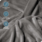 Bare Home Fleece Blanket - Giant Size - Ultra-Soft Lightweight for Bed, Sofa, and Couch - Luxury Microplush - Cozy Warm Blanket (Giant, Grey)