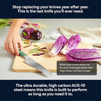 Misen 8" Chef Knife – High Carbon Japanese AUS-10 Stainless Steel – Hybrid German & Japanese Blade – Precision Kitchen Knife for Professionals & Home Cooks – Ultimate Cutting Performance - Green