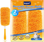 KEEPOW Reusable Duster Refill Compatible with Swiffer Hand Duster, Microfiber Heavy Duty Duster Refills, 360 Degree Dusters Refills for Cleaning, Ceiling Fan, 2 Pack (Handle is Not Included)