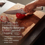 Material, Knife Trio, Carbon Stainless Steel Japanese Chef's Knife for Chopping and Cutting, Razor-Sharp Strong Blade, Cool Neutral, Material Kitchen