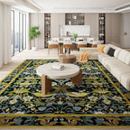 Topllen Washable Area Rug - Area Rug 6'x9' Boho Soft Living Room Rug, Non-Slip Large Area Rugs Indoor for Dining Room Livingroom Bedroom, Vintage Rug (Dark Green, 6x9ft)