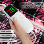 Pink Heated Blanket Electric Full Size,72X84 Heating Blanket with 10 Heats Levels&8 Hours Auto Off&Timer,Plaid Soft Sherpa Pink Blankets Warmer Gift for Grandma Women Adult,Fast Heating Washable,ETL