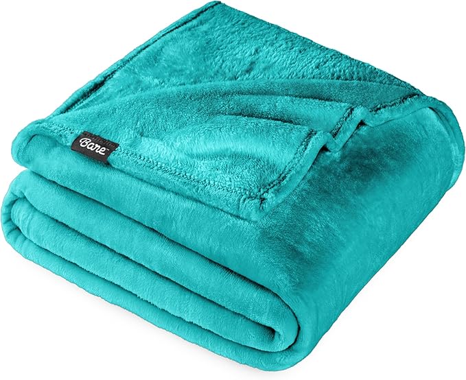 Bare Home Fleece Blanket - Full/Queen - Ultra-Soft Lightweight for Bed, Sofa, and Couch - Luxury Microplush - Cozy Warm Blanket (Full/Queen, Emerald)