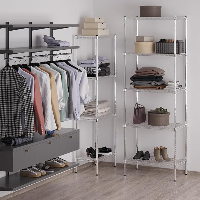 18" Deep x 30" Wide x 86" Height Wire Shelving Kit | 5-Tier | NSF Commercial Storage Rack Unit