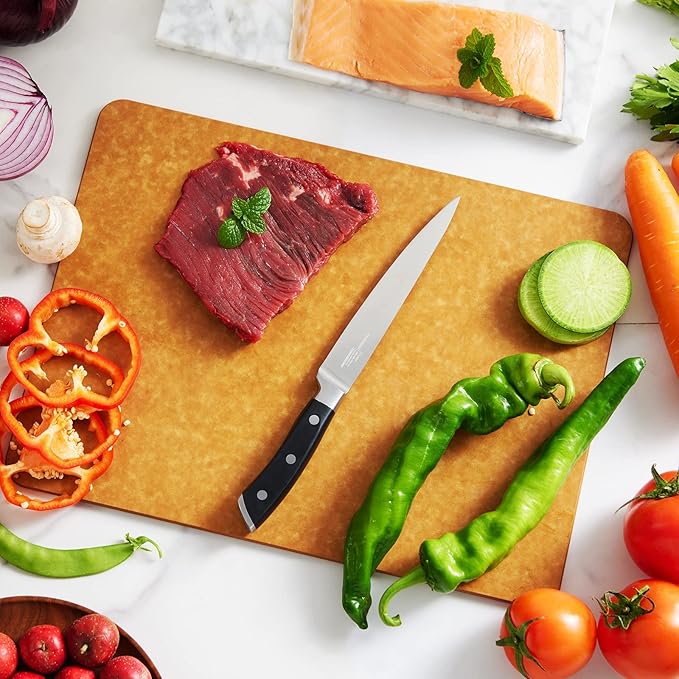 OAKSWARE 5.5-Inch Kitchen Utility Knife, German Stainless Steel, Full Tang, Paring Knife Kitchen Knife Chef Knife for Cutting, Peeling, Slicing Fruit, Vegetables, Bread and Meat