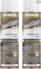 Zenex ZenaSheen H20 Stainless Steel Polish - Professional-grade Water-based Metal Cleaner, Polish & Protectant | Remove Grime & Restore Shine | Stainless Steel, Chrome, Brass & More | 16 oz (12 Pack)