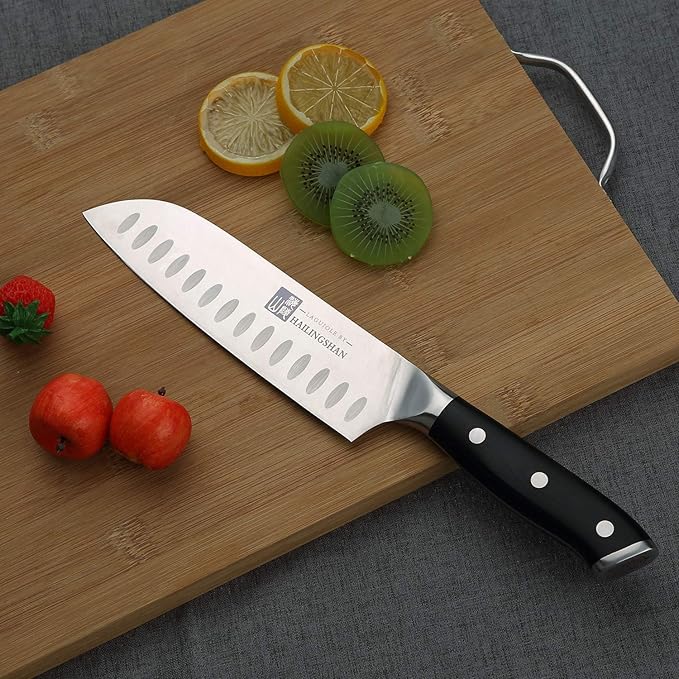 Qin Dynasty Series Santoku knife Pro Kitchen Knife 6.8 Inch Chef's knife High Carbon German Stainless Steel Sharp paring knife with Ergonomic Handle