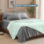 Bare Home Fleece Blanket - Throw/Travel - Ultra-Soft Lightweight for Bed, Sofa, and Couch - Luxury Microplush - Cozy Warm Blanket (Throw/Travel, Spring Mint)