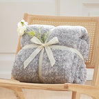 Cozy Bliss Luxury Sherpa Throw Blanket for Couch, Premium Reversible Plush Thick Throw, Warm Cozy Soft Blanket for Home and Gifts (Mottled Grey, 50" x 60")