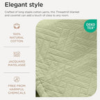 Threadmill Luxury Cotton Blankets for Twin Size Bed | All-Season 100% Cotton Twin Blanket for Bed | Criss Cross Jacquard Lightweight, Soft & Cozy Coverlet, 350GSM, 68 x 90 inches | Sage Green