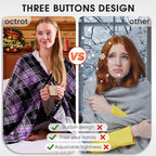 Heated Blanket Electric Throw, 50X60, Heating Throw with 10 Heating Levels & 8 Hours Auto Off, Purple Plaid Checkered Sherpa Blanket Warmer for Couch Bed Office, Gifts for Mom Women Grandma Home Decor