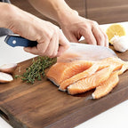 Misen Japanese Santoku Chef Knife - 7.5 Inch High Carbon Stainless Steel - Classic Japanese Knife Design for Cutting, Slicing, and Chopping - Razor Sharp Japanese Style Kitchen Knife, Blue