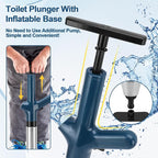 Toilet Plunger Drain Clog Remover, High Pressure Air Drain Remover Tool with Real-Time Barometer, Stainless Steel Clog Toilet Cleaner for Bathroom Kitchen Commercial Floor Sink(Blue)