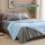 Bare Home Fleece Blanket - Throw/Travel - Ultra-Soft Lightweight for Bed, Sofa, and Couch - Luxury Microplush - Cozy Warm Blanket (Throw/Travel, Light Blue)